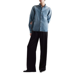 Chemise en jean pour homme, spécial été, manches régulières, tissu respirant et léger, haut décontracté et tendance, chemises confortables et élégantes - Product Image 4