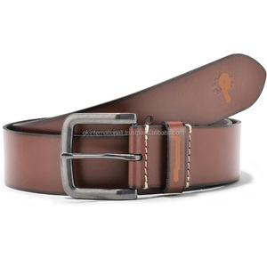 Ceinture décontractée en cuir véritable de qualité supérieure, fabriquée à la main pour hommes, avec boucle à ardillon simple en laiton massif - Product Image 5
