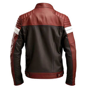Chaqueta de cuero de piel de oveja auténtica para hombre 2026, estilo motero, con múltiples cremalleras, transpirable, talla grande, bordado, con cremallera, servicios OEM - Product Image 2