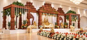 Mandapam de Boda Estilo Templo Tradicional del Sur de la India, Impresionante Mandapam de Boda con Aspecto de Madera, Mandapam del Sur de la India Hecho a Medida en EE. UU. - Product Image 2