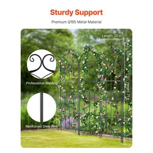 Set di 6 tralicci da giardino in metallo antiruggine 71 x 20 pollici per rose rampicanti da esterno - Recinzioni, tralicci e cancelli - Product Image 2