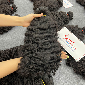 Grande commande extensions de cheveux de trame birmane prix de gros de cheveux bouclés du fournisseur couleur naturelle noir prêt à expédier - Product Image 6