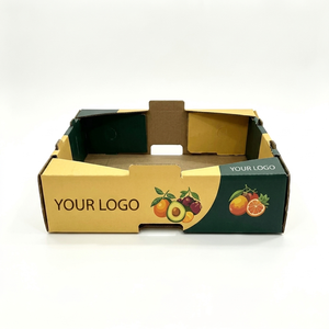 Wholesale <b>Eco</b>-Friendly Biodegradable Reusable Heavy-Duty Kraft Corrugated Fruit Tray Custom Logo Flexo Embossing Recycled Box - Product Image 5
