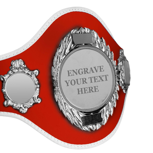 Ceinture de championnat personnalisable avec plaque gravable, design rouge, ceinture de championnat de lutte personnalisée - Product Image 2