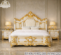 Lit rond moderne de luxe pour maison haut de gamme, ensemble de chambre à coucher en teck de haute qualité, confortable, hauteur réglable, prix Inde