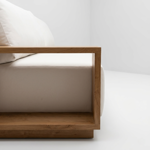 Sofás de sala de estar de madera de teca, sofá modular seccional esquinero para interiores, conjunto de sofá minimalista de perfil bajo, sillón de madera, directo de fábrica - Product Image 4