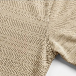 Polo à manches courtes pour homme, beige, 100% polyester, tricoté, séchage rapide, design uni, coupe classique - Product Image 5
