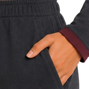 Ensemble de pyjama long à manches longues pour femme, couleur anthracite et bordeaux, avec cardigan court et pantalon large, doux, respirant, pour la détente et le sommeil, personnalisable - Product Image 5