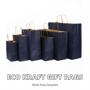 Sacs de shopping en kraft recyclé personnalisés OEM, sacs en papier résistants et imperméables pour l'emballage de détail et l'utilisation en e-commerce - Product Image 3