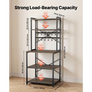 Scaffale da Cucina a X da 23,6 Pollici con 12 Ganci a S e Piano Superiore a Doppio Strato per Organizzazione Cucina - Product Image 3