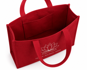Red <b>Canvas</b> <b>Tote</b> Bag 45x35x12 Cm Top Handle Shopping Bag Daily Use - Product Image 5