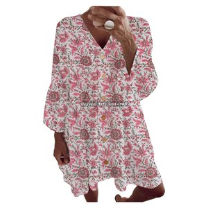 Vestido Bohemio con Estampado Floral para Primavera/Verano, Ropa Casual de Playa, Estilo Urbano, con Logotipo Estampado en la Espalda - Product Image 2