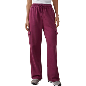 Hot Sale Elastic Waist 100% Cotton Waterproof Breathable Daily Stretch Loose Fit <b>Striped</b> Casual Straight Pants <b>Women's</b> - Product Image 1