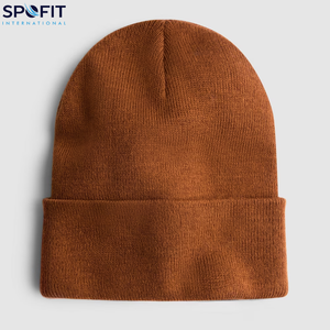 Wholesale 100% Cotton Winter Cuffed <b>Beanie</b> Hat Warm Knitted <b>Skull</b> Cap Stretch Headwear Unisex Fashion 3D Embroidery Sublimation - Product Image 1