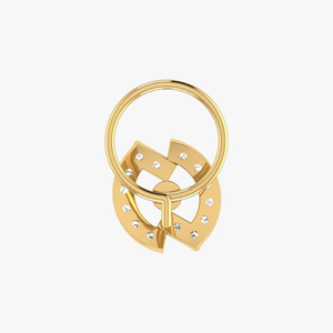 AJRETAIL ต่างหูเพชรแท้รูปดอกไม้ 0.09 กะรัต ทอง 14K รับรองโดย GIA สไตล์ชาติพันธุ์ สี HI เครื่องประดับเจาะหูคุณภาพสูง - Product Image 5
