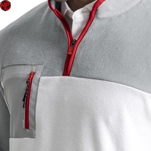 <b>Men's</b> Color Block Fleece <b>Jacket</b> <b>Half</b> <b>Zip</b> Pullover Soft Polyester Outerwear for Casual Outdoor Wear <b>Men</b> Soft Fleece <b>Jacket</b> - Product Image 4