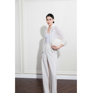 Chaqueta vaquera ecológica para mujer ODM FROST JACKET con cuello alto, puños acanalados y encaje texturizado, chaquetas y abrigos para mujer - Product Image 4