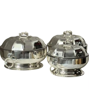 Reliable Performance Luxury Round Metal Casseroles With Polished Gold Finish And Zinc Alloy Handle - Product Image 4
