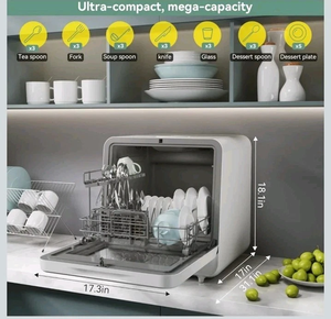 Lavavajillas Portátil de Sobremesa con Pantalla a Color y 5 Configuraciones de Platos - Product Image 3