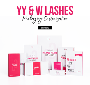 Extensions de cils Charmlash en gros, extensions de cils YY W, extensions de cils volume russe, plateau de cils haut de gamme en PBT à longueurs mixtes, souples - Product Image 4