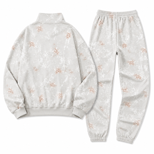 <b>Women</b> Tracksuit Floral Print quarter Zip Pullover Drawstring Sweatshirt <b>Jogger</b> Pants Two Piece Set Jungle <b>Camo</b> Ladies Sets - Product Image 4