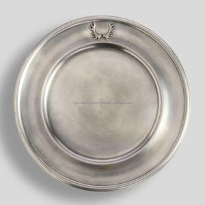 Assiettes de présentation argentées pour restaurants arabes, style floral en laiton, décoratives, compatibles lave-vaisselle - Product Image 5