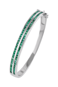 Bracelet émeraude en argent sterling 92,5 KLSB-20402 - Product Image 2