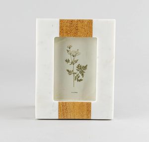 Premium Handmade White Marble Photo <b>Frame</b> with <b>Gold</b> Leaf Panels Wall Mount Decorative Gift - Product Image 2