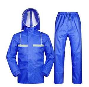 Universal Adult Waterproof Rain Suit Hooded <b>Jacket</b> and Pants Set <b>Reflective</b> Outdoor Hiking Camping Wear - Product Image 6