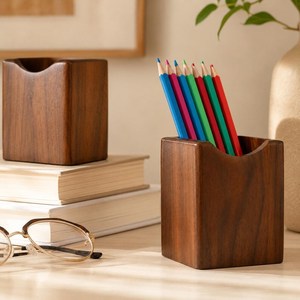 Organisateur de papeterie minimaliste en bois pour fournitures de bureau - Product Image 3