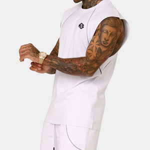 Premium Men Sleeveless Gym Training T-Shirt Breathable Athletic Tank Top Lightweight Fitness Muscle Tee Custom Logo OEM Service - Product Image 5