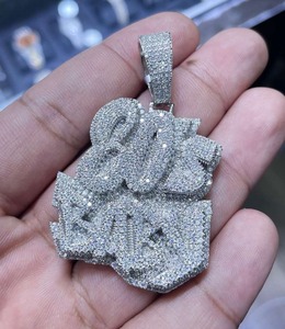 Big Custom Letter Pendant with VVS Moissanite Diamond Cuban <b>Chain</b> Custom Iced Out <b>Name</b> Necklace for Men Hip Hop Street Jewellery - Product Image 2