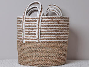 Cesta de Almacenamiento y Maceta de Jacinto de Agua de Vietnam, Maceta de Mimbre Tejida a Mano Natural, Decoración Rústica Ecológica para el Hogar - Product Image 5