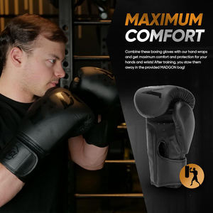 Custom Professional Boxing Gloves Full Finger <b>Design</b> Hook Loop Closure Embroidery/Printing Logo PU/Genuine Leather for Gyms - Product Image 5