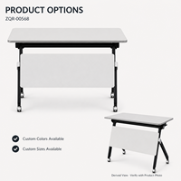 Table de formation mobile avec cadre noir, plateau gris clair et panneau de modestie pour bureaux, ateliers et salles de réunion