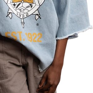 Camiseta de Mezclilla Sigma Gamma Rho para Mujer, Gris, Talla Grande, Diseño Gráfico de Hermandad Griega, Estilo Casual Urbano Vintage - Product Image 6