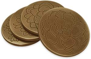 Natural Succulent Car Coasters for Cup Holders Universal Absorbent with Cork Backing Cute Auto <b>Interior</b> <b>Accessories</b> - Product Image 2
