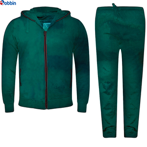 Top Trend Men Clothe Outfit Men's Blue Hooded Tracksuit <b>Set</b> Full Zipper Casual Sweatshirt and Pants Solid Color Breathable - Product Image 6