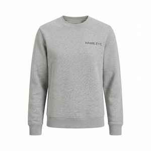 Sweat-shirt pour femme en tissu molletonné 100% coton, gris, col rond, coupe classique, imprimé personnalisé - Product Image 6