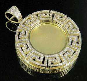 Colgante de Lujo Certificado VVS Moissanite Medallion Hip Hop Rapper Bling de Plata de Ley 925 Bañado en Oro para Hombre - Product Image 2