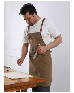 Tablier de travail simple de haute qualité avec poches, tablier en toile épaissi réglable sans manches - Product Image 3