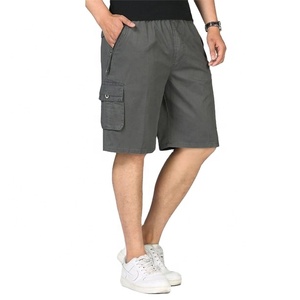 กางเกงขาสั้นผ้าฝ้ายของผู้ชายกางเกงคาร์โก้ทรงหลวมเอวยางยืดลาย6XL ลำลองแบบผูกเชือกฤดูร้อน - Product Image 1