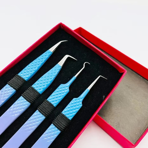 Pince à épiler professionnelle diamantée bicolore pour extensions de cils, anti-magnétique, 10 mm, en acier inoxydable massif, la plus vendue - Product Image 5