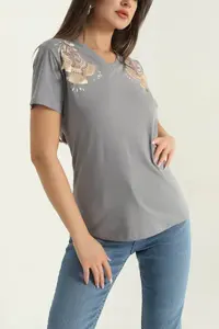 Camiseta para mujer, el mejor diseño, estilo más reciente, camiseta de manga corta informal para mujer, 100% algodón de fibra larga, camiseta sin mangas para mujer - Product Image 4