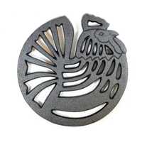 Socle rond en fonte pour casseroles et poêles, motif abstrait ajouré, noir, résistant à la chaleur, pour comptoir de cuisine