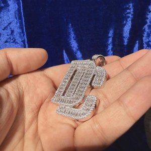 Colgante de Letra Personalizado de Plata de Ley 925 con Moissanita y Diamantes VVS, Estilo Hip Hop Bling, Joyería Personalizada Unisex - Product Image 2
