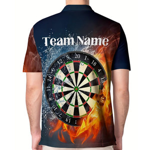 Polo grande taille conçu spécifiquement pour les joueurs de fléchettes, avec impression personnalisée de noms de haute qualité - Product Image 1