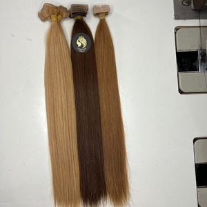 Extensions de cheveux humains vierges Haiyi Indian Hair, double trame, invisibles, à bandes adhésives, avec cuticules intactes, pointes épaisses, prêtes à la permanente - Product Image 4