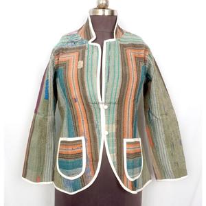 Wholesale 100% Cotton Designer <b>Kantha</b> <b>Jacket</b> Knitted Multi-Color Ethnic Style Embroidery Button Handmade Vintage Eco-Friendly - Product Image 1