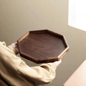 Bandeja de Servir de Madera de Lujo con Asas de Metal, Bandeja Decorativa para Café, Té y Desayuno para el Hogar, Hoteles y Hostelería - Product Image 2
